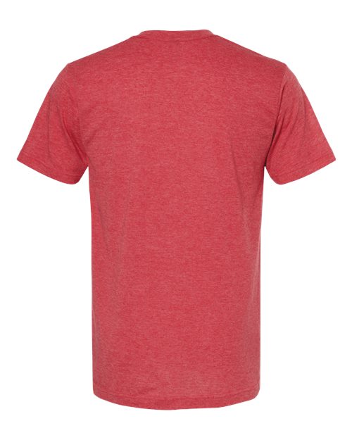 M&O 3543, Deluxe Blend V-neck T-shirt, Heather Red