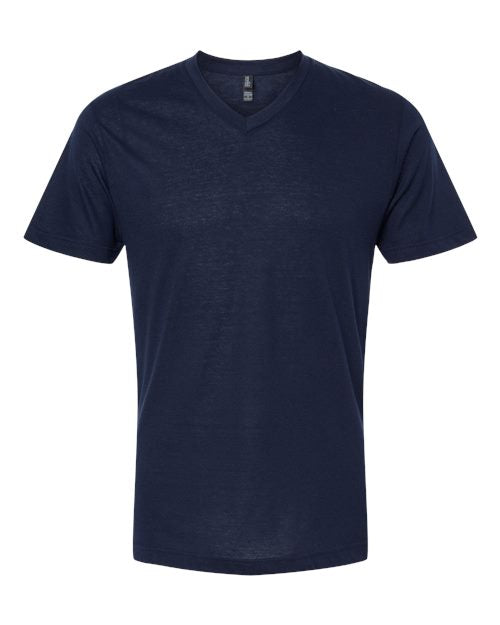 M&O 3543, Deluxe Blend V-neck T-shirt, Navy