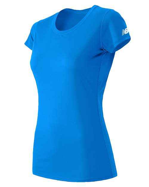 Women's Performance T-Shirt - - 9426 Light Blue S 01261 Activewear Athletics Closeout Moisture-Management New Balance Performance Polyester Polyester - 100% Short Sleeves T-Shirts T-Shirts - Premium Tops Visible Logos Womens WT81036P