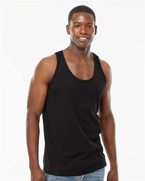 Tank Top - - 9432 Fine Black 01342 4505 7-7.9 oz Adult Cotton - 100% Cotton - Ringspun Heavy (Over 6 oz) Jersey Knit M&O Mens & Unisex No Visible Logos Outdoor Workwear Sleeveless T-Shirts T-Shirts - Premium Tank Tops The Edit - Summer Staples CA Tops Tubular Y2K Fashion Trends