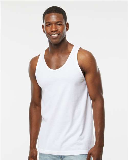 Tank Top - - 9432 Fine White 01342 4505 7-7.9 oz Adult Cotton - 100% Cotton - Ringspun Heavy (Over 6 oz) Jersey Knit M&O Mens & Unisex No Visible Logos Outdoor Workwear Sleeveless T-Shirts T-Shirts - Premium Tank Tops The Edit - Summer Staples CA Tops Tubular Y2K Fashion Trends
