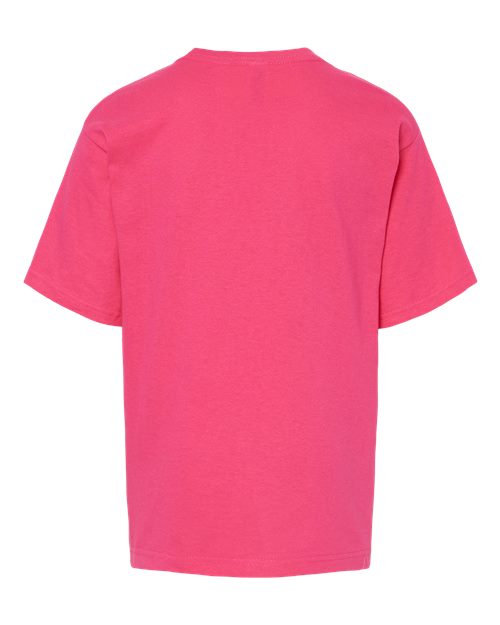 M&O 4850, Youth Gold Soft Touch T-shirt, Heliconia