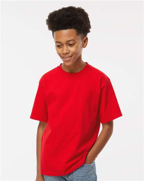 M&O 4850, Youth Gold Soft Touch T-shirt, Deep Red