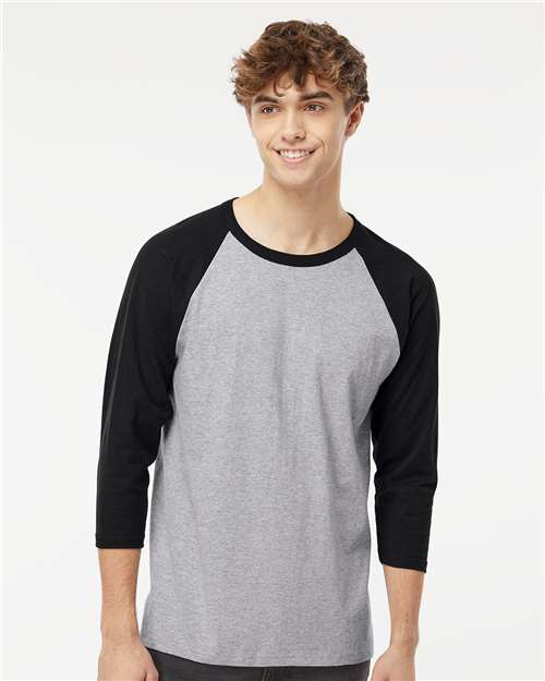 Raglan Three-Quarter Sleeve Baseball T-Shirt - - 9478 Sport Grey Black 02142 3/4 Sleeves 5540 9-9.9 oz Adult Back to School 2024 CA Back to School 2025 CA Cotton - 100% Cotton - Ringspun Crewneck Fall Style Guide 2024 CA Festival Season Heavy (Over 6 oz) Jersey M&O Mens & Unisex No Visible Logos Preshrunk Raglans T-Shirts T-Shirts - Long Sleeve Tops