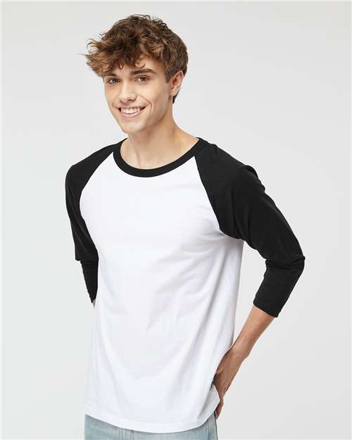 Raglan Three-Quarter Sleeve Baseball T-Shirt - - 9478 White Black 02142 3/4 Sleeves 5540 9-9.9 oz Adult Back to School 2024 CA Back to School 2025 CA Cotton - 100% Cotton - Ringspun Crewneck Fall Style Guide 2024 CA Festival Season Heavy (Over 6 oz) Jersey M&O Mens & Unisex No Visible Logos Preshrunk Raglans T-Shirts T-Shirts - Long Sleeve Tops