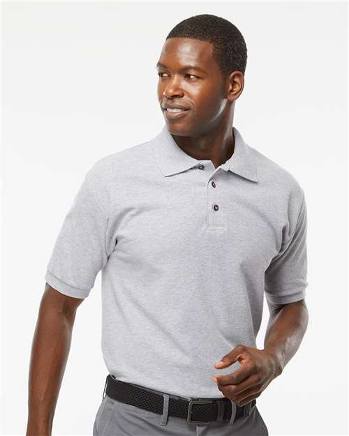 M&O 7002, Ring-spun Piqué Polo, Athletic Grey
