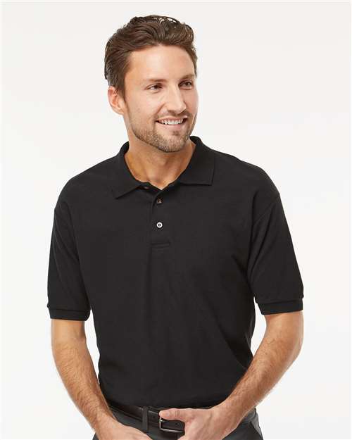 M&O 7002, Ring-spun Piqué Polo, Black