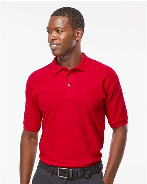 M&O 7002, Ring-spun Piqué Polo, Bright Red