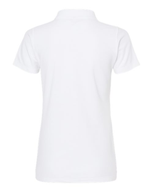 M&O 7007, Women's Soft Touch Polo, Fine White