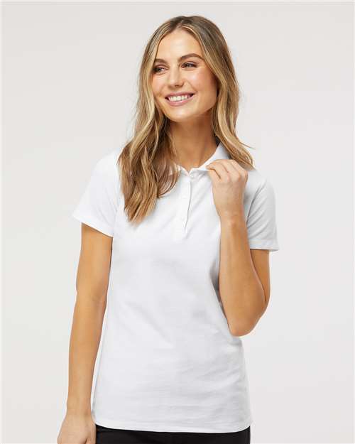Women's Soft Touch Polo - - 9542 Fine White 03242 11-11.9 oz 7007 Adult Cotton Cotton/Poly (50/50) Heavy (Over 6 oz) M&O No Visible Logos Pique Polos Polos & Knits S&S Exclusive Brands Self Collar Short Sleeves Side Seams Sport Shirts Tops Womens