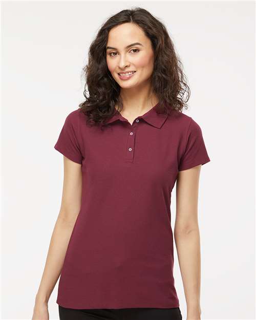 M&O 7007, Women's Soft Touch Polo, Maroon