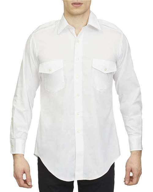 Aviation Long Sleeve Shirt - - 9551 White S 18CV319 54197 6-6.9 oz Adult Blends Cotton/Poly (50/50) Dress Shirts Long Sleeves Mens & Unisex No Visible Logos Pockets Polyester - Over 50% Poplin Retail Brands Self Collar Tops Van Heusen Wovens Wovens & Dress Shirts