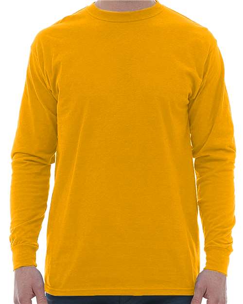 Ring-Spun Long Sleeve T-Shirt - - 9476 Gold 2XL 02042 5520 9-9.9 oz Adult Cotton Cotton - 100% Cotton - Ringspun Crewneck Long Sleeves M&O Mens & Unisex No Visible Logos Preshrunk S&S Exclusive Brands T-Shirts T-Shirts - Long Sleeve Tops