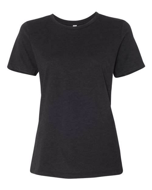 BELLA + CANVAS 6400CVC, Women’s Relaxed Fit Heather Cvc Tee, Black Heather