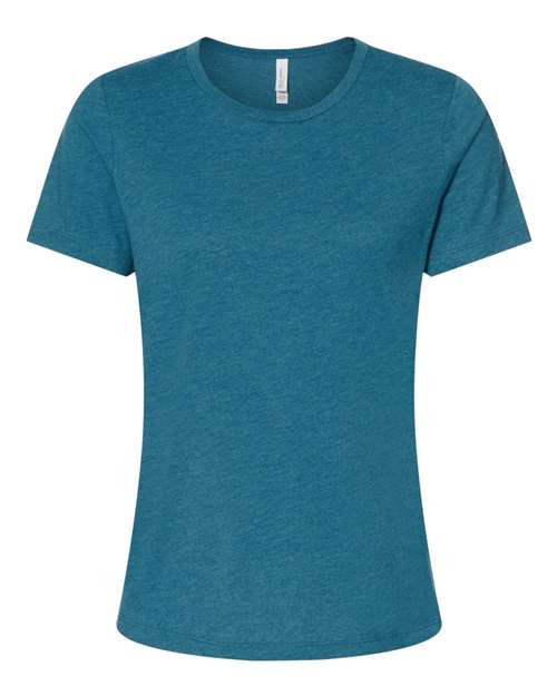 BELLA + CANVAS 6400CVC, Women’s Relaxed Fit Heather Cvc Tee, Heather Deep Teal