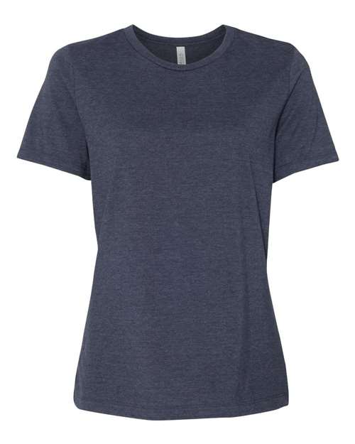 BELLA + CANVAS 6400CVC, Women’s Relaxed Fit Heather Cvc Tee, Heather Navy