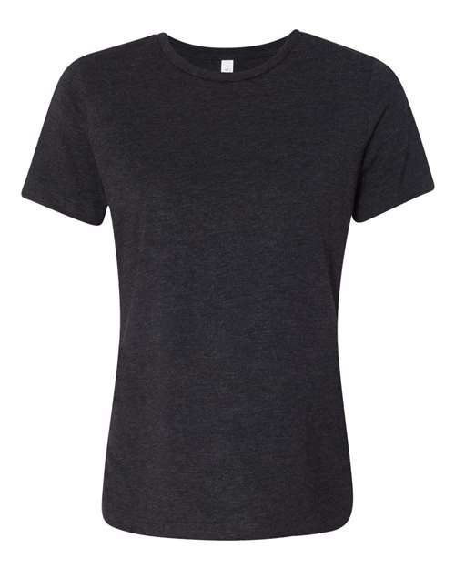 BELLA + CANVAS 6413, Women’s Relaxed Fit Triblend Tee, Charcoal Black Triblend