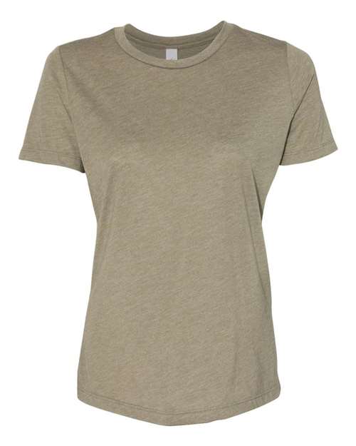 BELLA + CANVAS 6413, Women’s Relaxed Fit Triblend Tee, Olive Triblend
