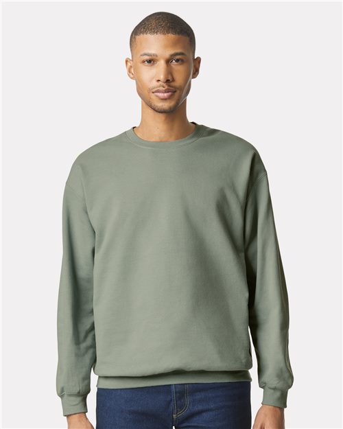 Gildan SF000 Unisex Softstyle® Midweight Crewneck Sweatshirt Cotton Cotton-Poly Blend Crewneck Fleece Midweight Moisture-Wicking Outerwear Polyester Regular Fit Spandex Sport / Athletic Super Heavyweight Sweatshirts & Fleece Tear-Away Label Tops Womens Womens Tops
