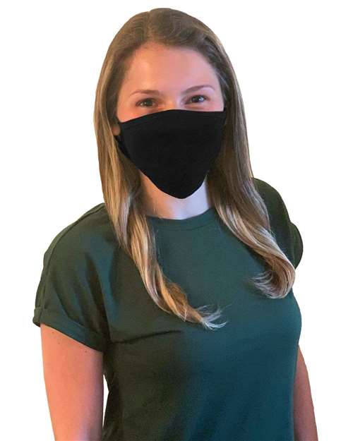 M&O 1004, 100% Cotton Antimicrobial Triple Layer Adjustable Mask, Black