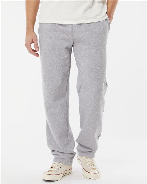 Pocketed Open Bottom Sweatpants - - 9417 01039 14 oz and over Adult Blends Bottoms Cotton - Over 50% Drawstring Fleece Heavy (Over 6 oz) KF9022 King Fashion Loungewear Mens & Unisex No Visible Logos Open Bottoms Pockets Polyester Sweatpants