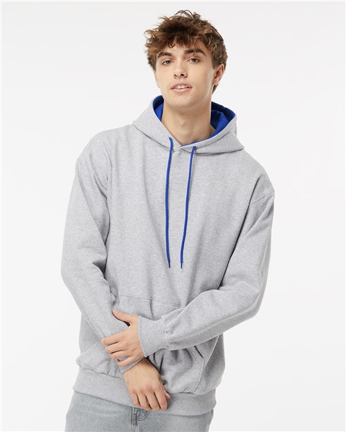 Two-Tone Hooded Sweatshirt - - 9418 01139 14 oz and over Adult Blends Cotton - Over 50% Cuffed / Cuffs Drawstring Fleece Fleece - Premium - Hood Heavy (Over 6 oz) Hooded KF9041 King Fashion Long Sleeves Lycra Mens & Unisex No Visible Logos Pockets Polyester Ribbed Sweatshirts Sweatshirts & Fleece Tops