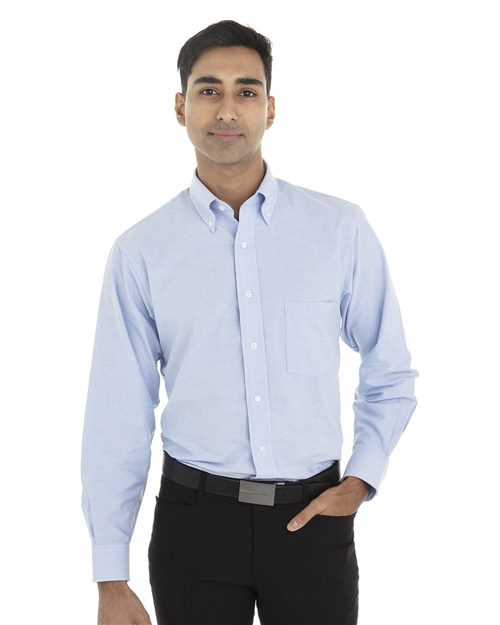 Oxford Shirt - - 9541 18CV313 53597 7-7.9 oz Adult Button Down Collar Cotton - Over 50% Cuffed / Cuffs Dress Shirts Long Sleeves Mens & Unisex No Visible Logos Pockets Polyester Retail Brands Tops Van Heusen Wovens Wovens & Dress Shirts