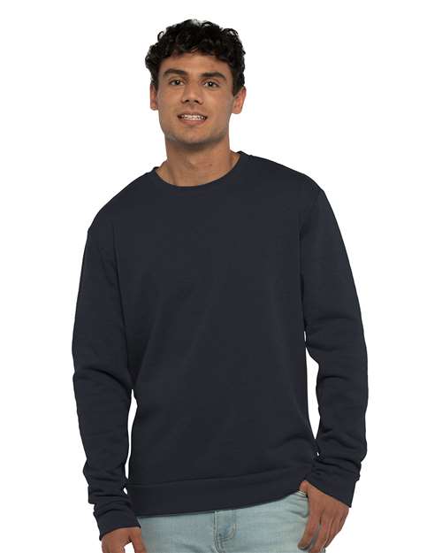 Next Level 9002, Unisex Malibu Crewneck Sweatshirt, Heather Midnight Navy