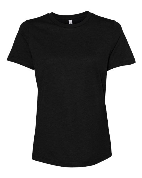 BELLA + CANVAS 6400CVC, Women’s Relaxed Fit Heather Cvc Tee, Solid Black Blend