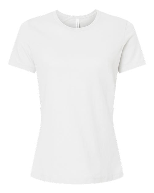 BELLA + CANVAS 6400CVC, Women’s Relaxed Fit Heather Cvc Tee, Solid White Blend
