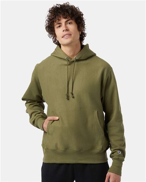 Champion S101, Unisex Reverse Weave Hooded Sweatshirt, Fresh Olive