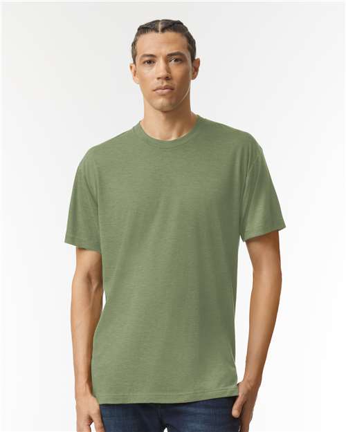 American Apparel TR401, Unisex Triblend Track Tee, Tri-Olive