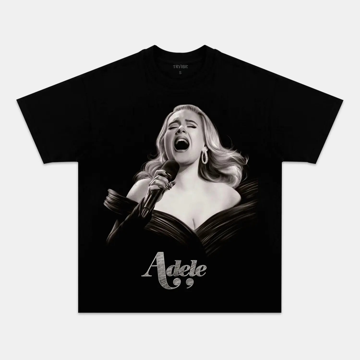 ADELE TEE - Toronto Embroidery BLACK TEE bulk orders custom decoration custom embroidery custom shirts custom t-shirts durable embroidered shirts embroidery service fast turnaround long lasting music pop premium quality professional embroidery professional grade tee shirts toronto embroidery trvibe apparel