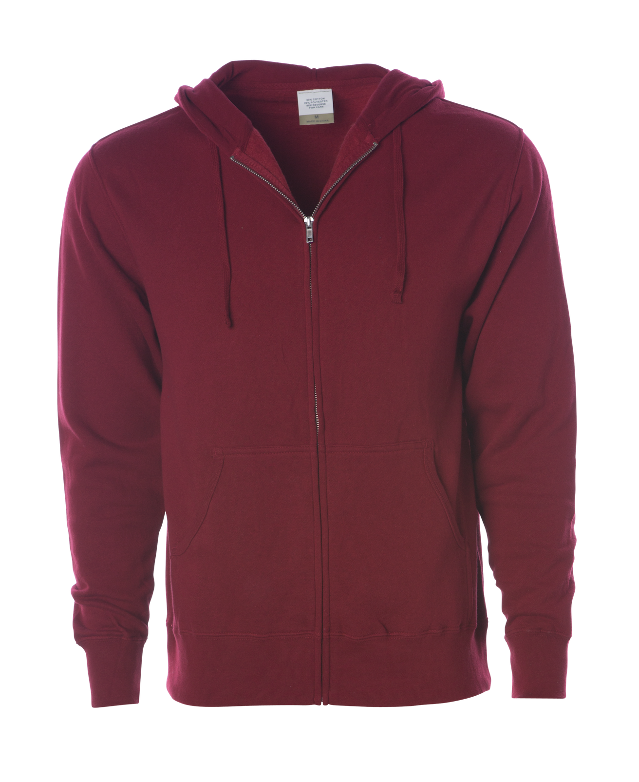 AFX4000Z - Lightweight Zip Hooded Sweatshirt Garnet AFX AFX4000 BASIC FLEECE CLOSEOUT COTTON / POLYESTER INDEPENDENT Lightweight MEN MEN'S REGULAR tearaway ZIPS
