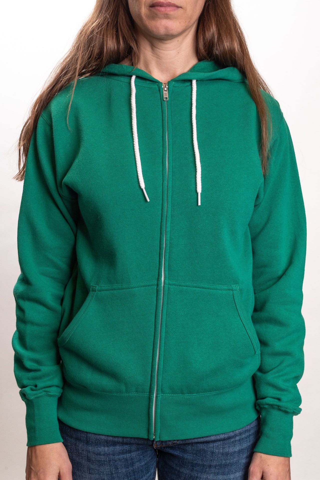AFX90UNZ - Unisex Zip Hooded Sweatshirt Kelly Green CLOSEOUT COTTON / POLYESTER FITTED fleece INDEPENDENT Lightweight REGULAR tearaway UNISEX ZIPS