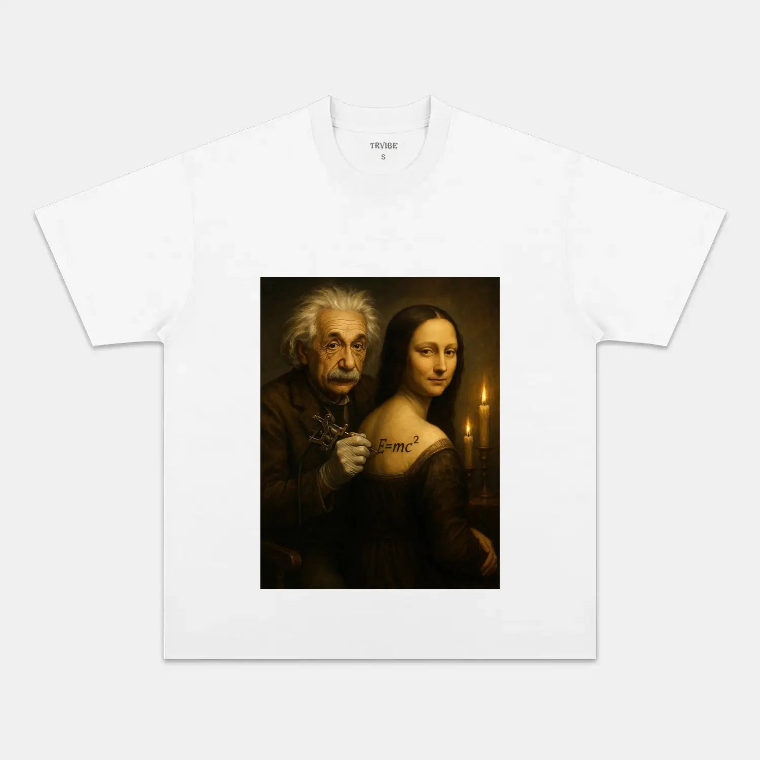 ALBERT EINSTEIN & MONA LISA T-THIRT - Toronto Embroidery bulk orders custom decoration custom embroidery durable embroidery service fast turnaround funny humor long lasting premium quality professional embroidery professional grade toronto embroidery trvibe apparel