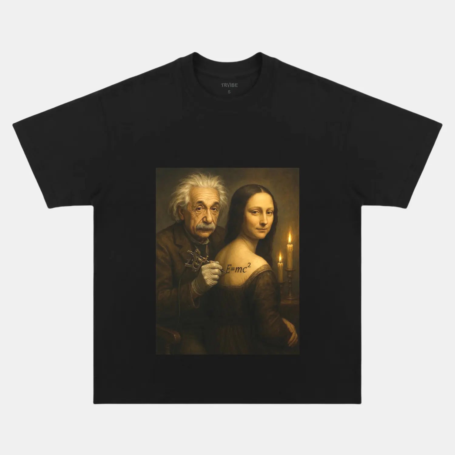 ALBERT EINSTEIN & MONA LISA T-THIRT FUNNY HUMOR
