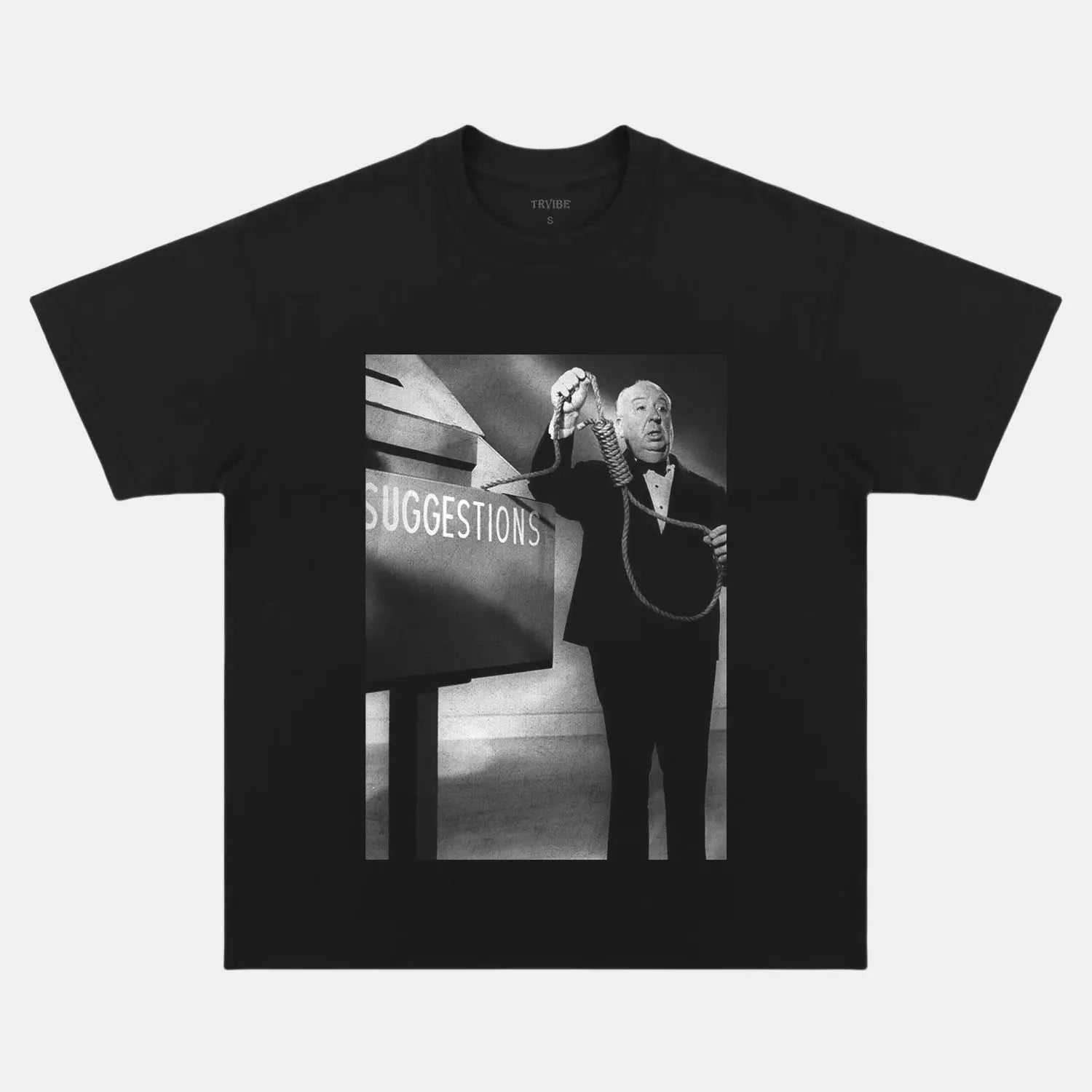 ALFRED HITCHCOCK TEE V3 - Toronto Embroidery bulk orders custom decoration custom embroidery custom shirts custom t-shirts durable embroidered shirts embroidery service fast turnaround long lasting movies movies/tv premium quality professional embroidery professional grade tee shirts toronto embroidery trvibe apparel