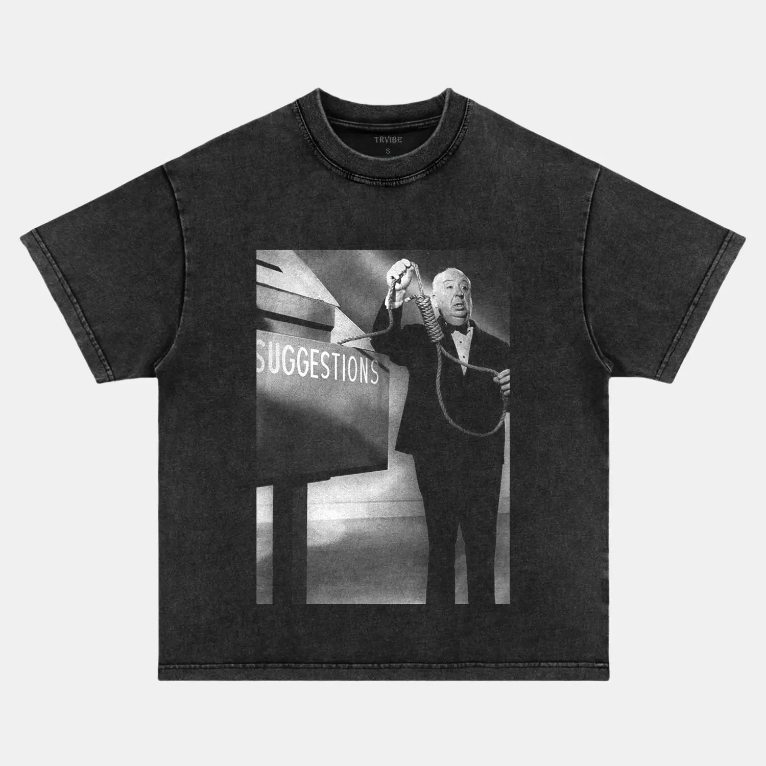 ALFRED HITCHCOCK TEE V3 - Toronto Embroidery bulk orders custom decoration custom embroidery custom shirts custom t-shirts durable embroidered shirts embroidery service fast turnaround long lasting movies movies/tv premium quality professional embroidery professional grade tee shirts toronto embroidery trvibe apparel
