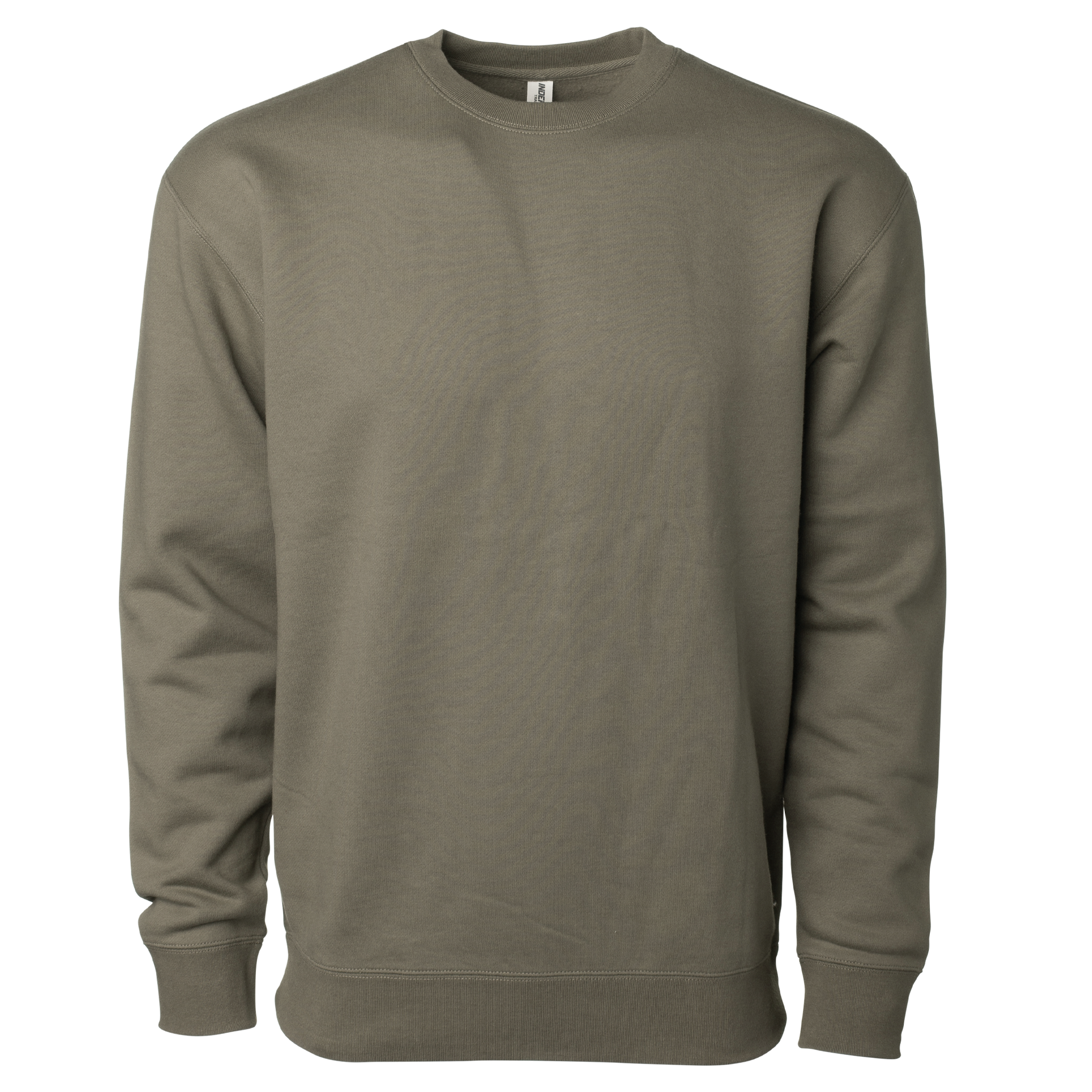 IND3000 - Men's Heavyweight Crew Neck Army BASIC FLEECE COTTON / POLYESTER CREWS Heavyweight IND3000 INDEPENDENT MEN REGULAR tearaway