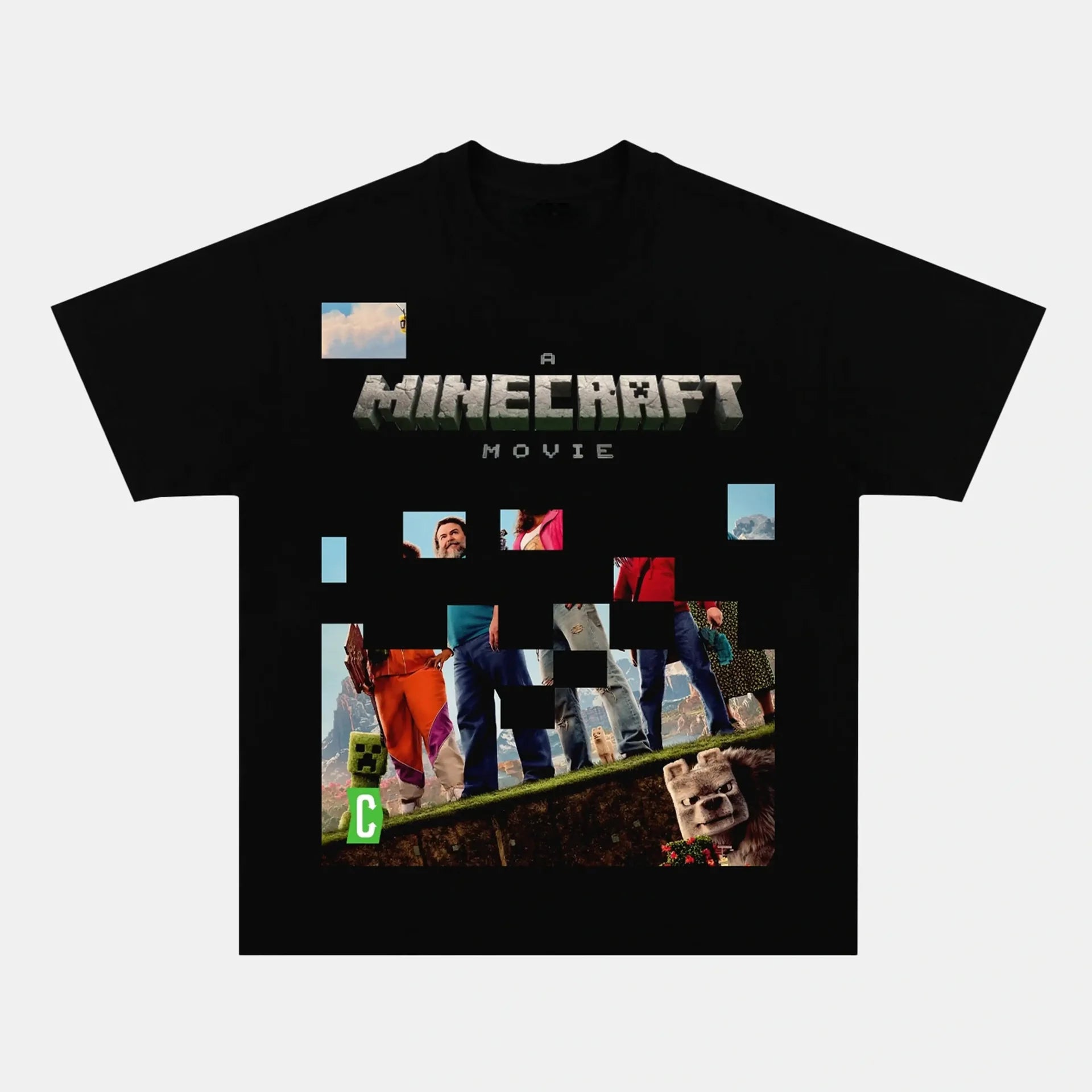 A MINECRAFT MOVIE V6 TEE BLACK GAMES MOVIES