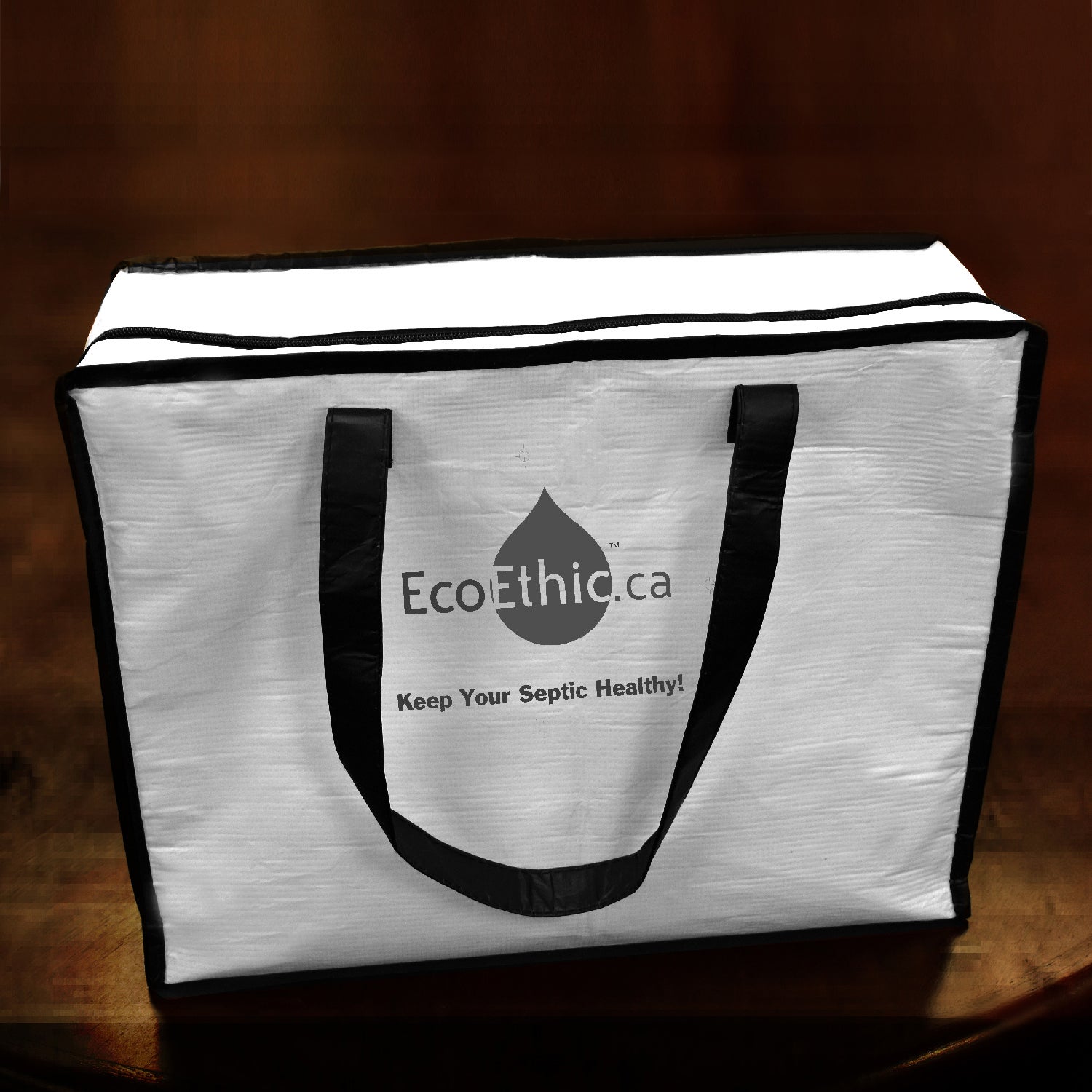 B8730- Durable Laminated Recycled RPET Zipper Tote Bag with Full Top Closure durable recycled tote eco-friendly shopping bag laminated zipper tote RECYCLED recycled RPET tote bag recycled tote bag sustainable gift packaging tote tote bags Totes