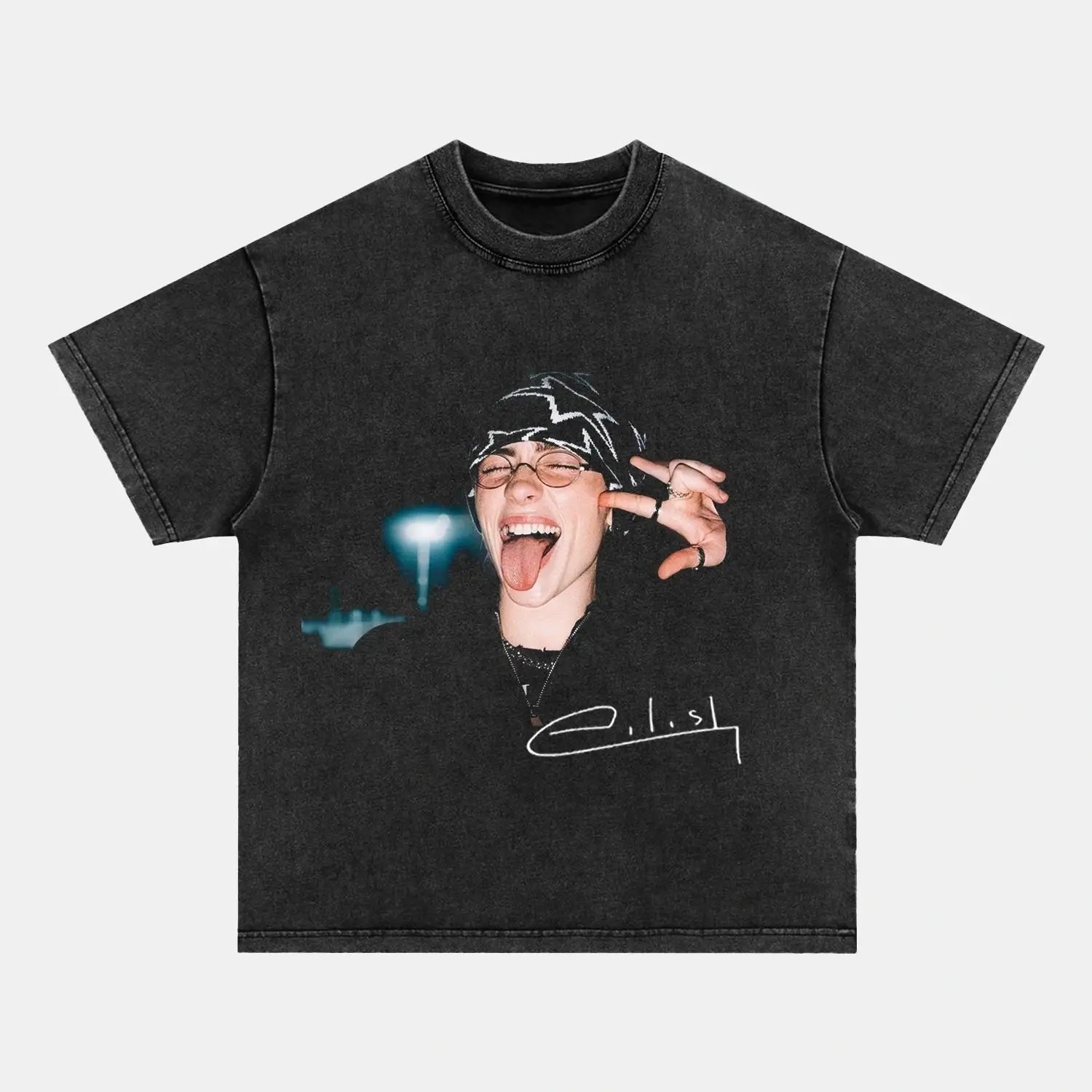 Billie Eilish: Musicv Icon Tee V2 - Toronto Embroidery billieeilish bulk orders custom decoration custom embroidery custom shirts custom t-shirts durable embroidered shirts embroidery service fast turnaround long lasting music pop premium quality professional embroidery professional grade tee shirts toronto embroidery