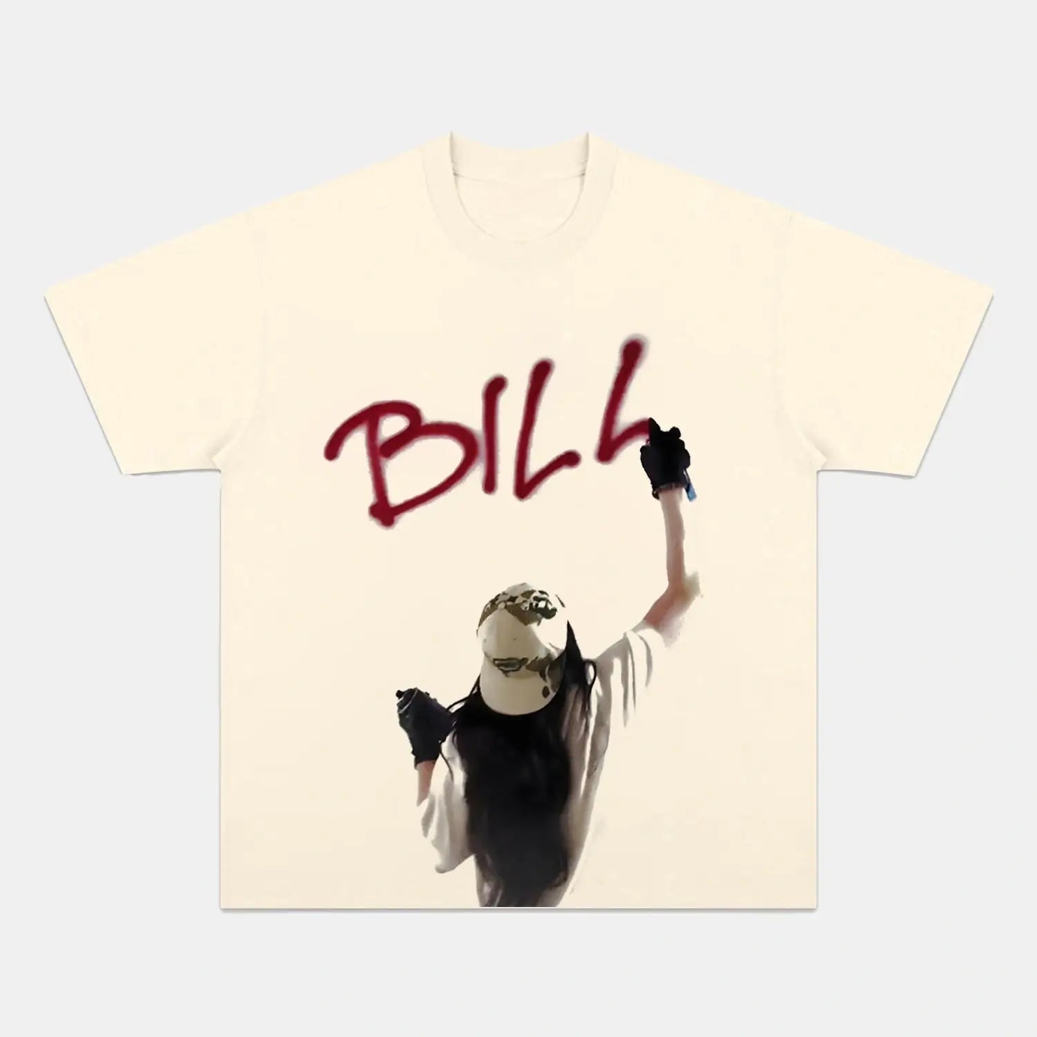Billie Eilish: Music Icon Tee - Toronto Embroidery IVORY TEE billieeilish bulk orders custom decoration custom embroidery custom shirts custom t-shirts durable embroidered shirts embroidery service fast turnaround long lasting music pop premium quality professional embroidery professional grade tee shirts toronto embroidery