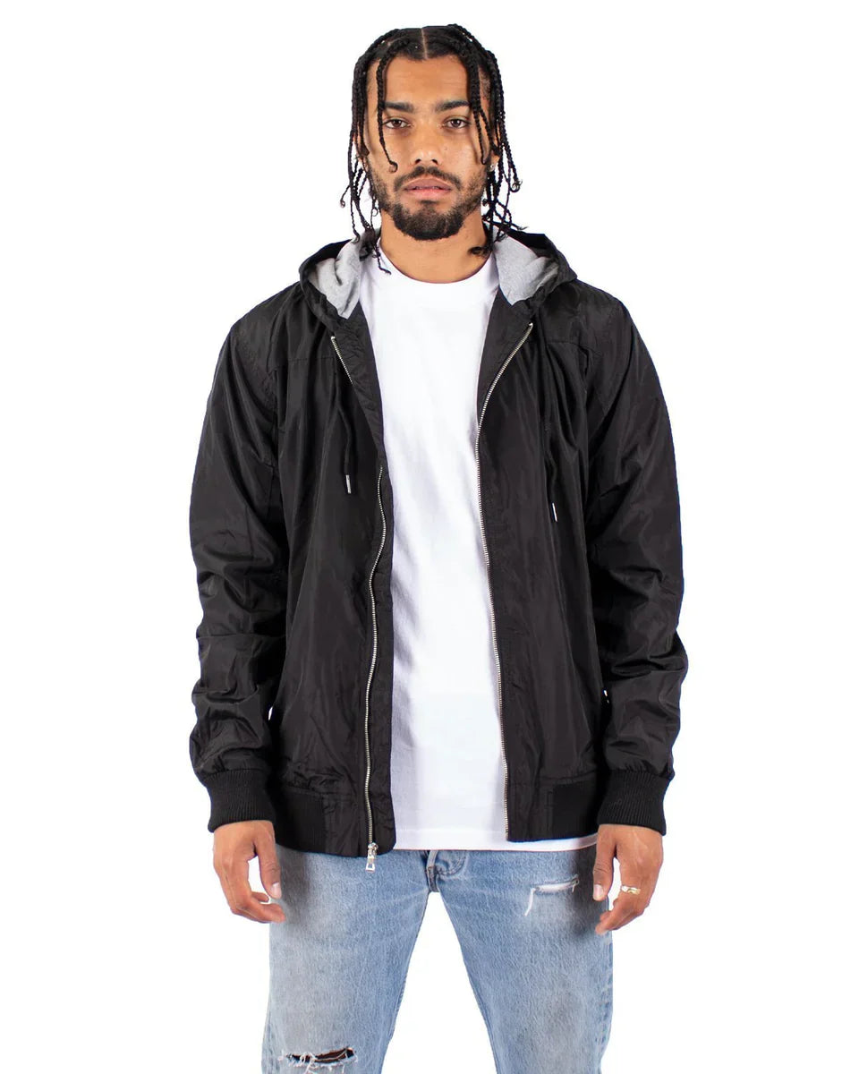 Windbreaker Jacket Black MEN OUTERWEAR POLYESTER REGULAR Shaka Wear