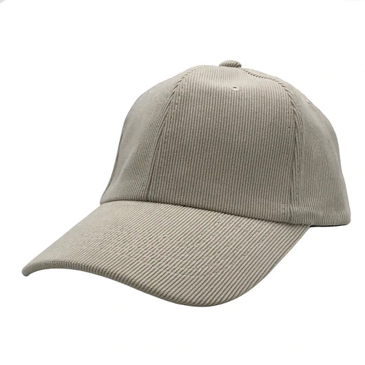GN-1019 - Premium Corduroy Cap Beige One Size 6 PANELS 6 PANELS - UNSTRUCTURED ADJUSTABLE BUCKLE BUCKLE STRAP CORDUROY COTTON CURVE low profile NISSI nissi caps UNISEX UNSTRUCTURED
