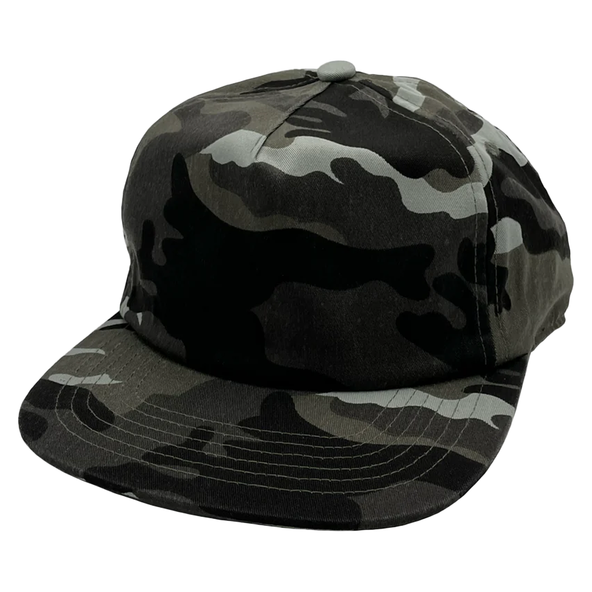 GNV-1040SB - 5 Panels Mid Profile Flat Bill Black Camo One Size 5 PANELS 5 PANELS - UNSTRUCTURED COTTON FLAT mid profile nissi caps SNAPBACK UNISEX UNSTRUCTURED
