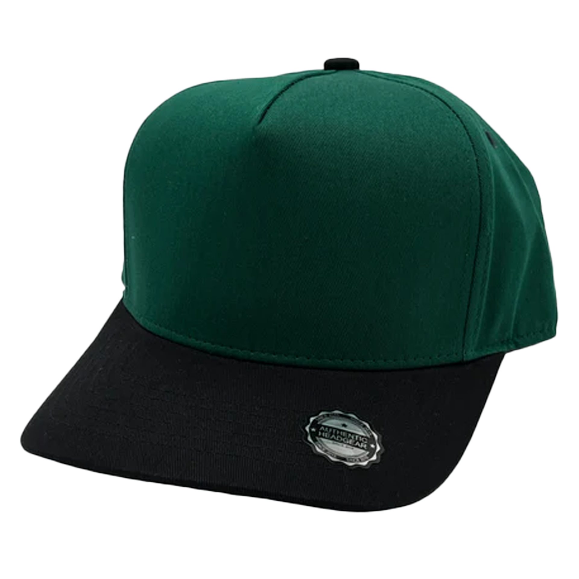 GNV-007 - Premium Pro Style Cap Black Dark Green One Size 5 PANELS COMING SOON COTTON / POLYESTER CURVE HIGH PROFILE NISSI nissi caps SNAPBACK STRUCTURED UNISEX