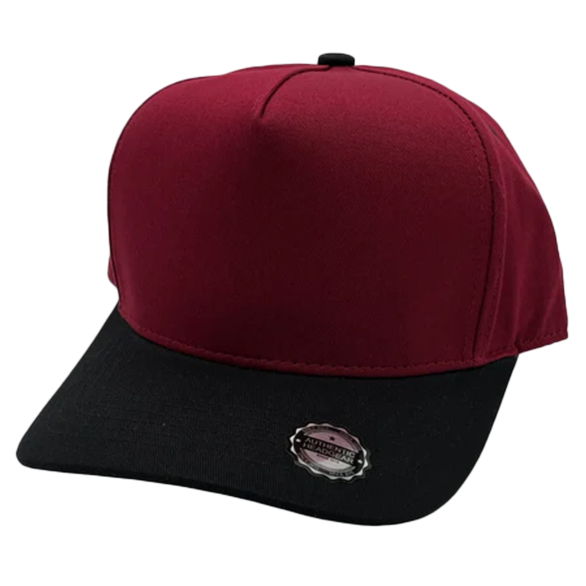 GNV-007 - Premium Pro Style Cap Black Maroon One Size 5 PANELS COMING SOON COTTON / POLYESTER CURVE HIGH PROFILE NISSI nissi caps SNAPBACK STRUCTURED UNISEX