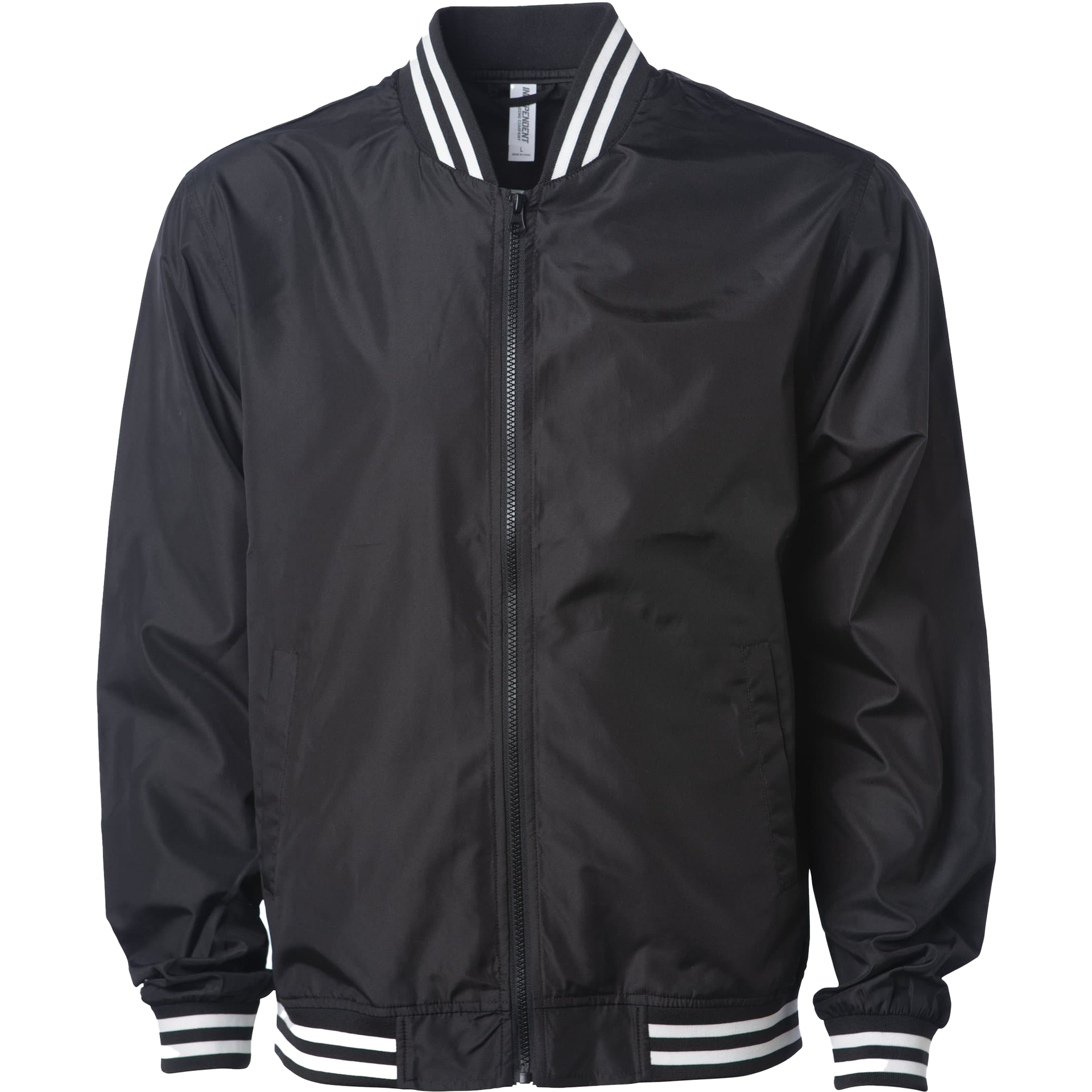 EXP52BMR - Lightweight Bomber Jacket Black White Stripe Rib CREWS EXP52 EXP52BMR EXPEDITION INDEPENDENT jacket Lightweight MEN OUTERWEAR POLYESTER REGULAR tearaway windbreaker